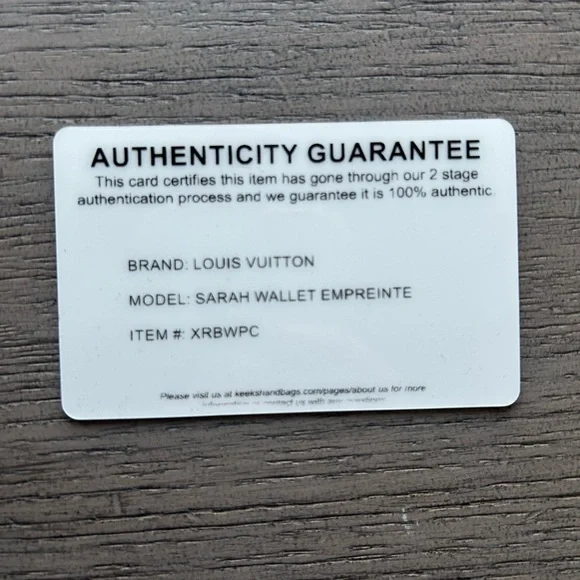 Louis Vuitton Empreinte Sarah Wallet (Color: Turtledove)